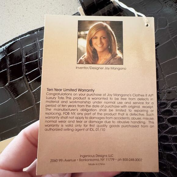 JM New York Luxury Tote Dark Brown Croc Pattern Lap Top Safe Large 16x12x5.5 New - Picture 4 of 10